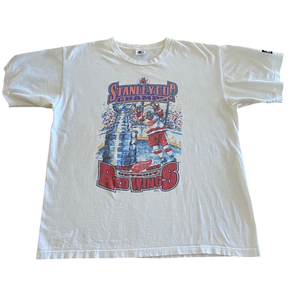 Starter Red Wings Stanley Cup Champs 1998 Shirt USA Made Large NFL